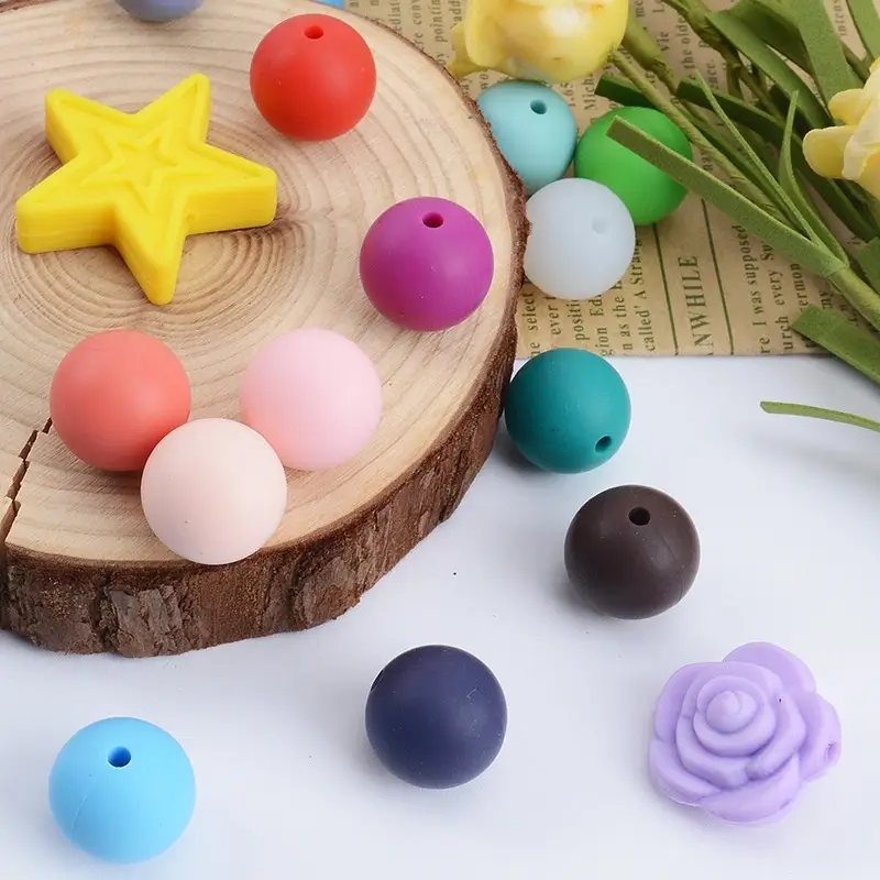 colored silicone beads detail image
