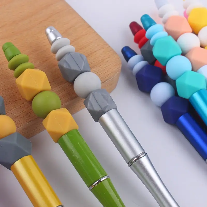 DIY silicone beads clash color bead pen DETAIL SHOW