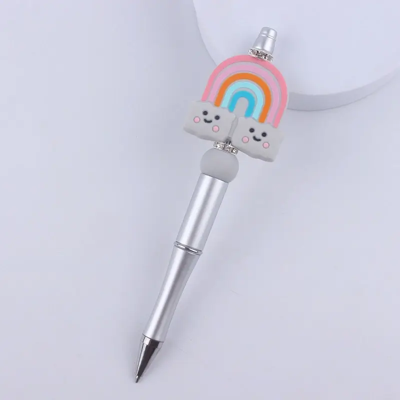 Rainbow cloud silicone beaded pen GRAY BEADS PEN