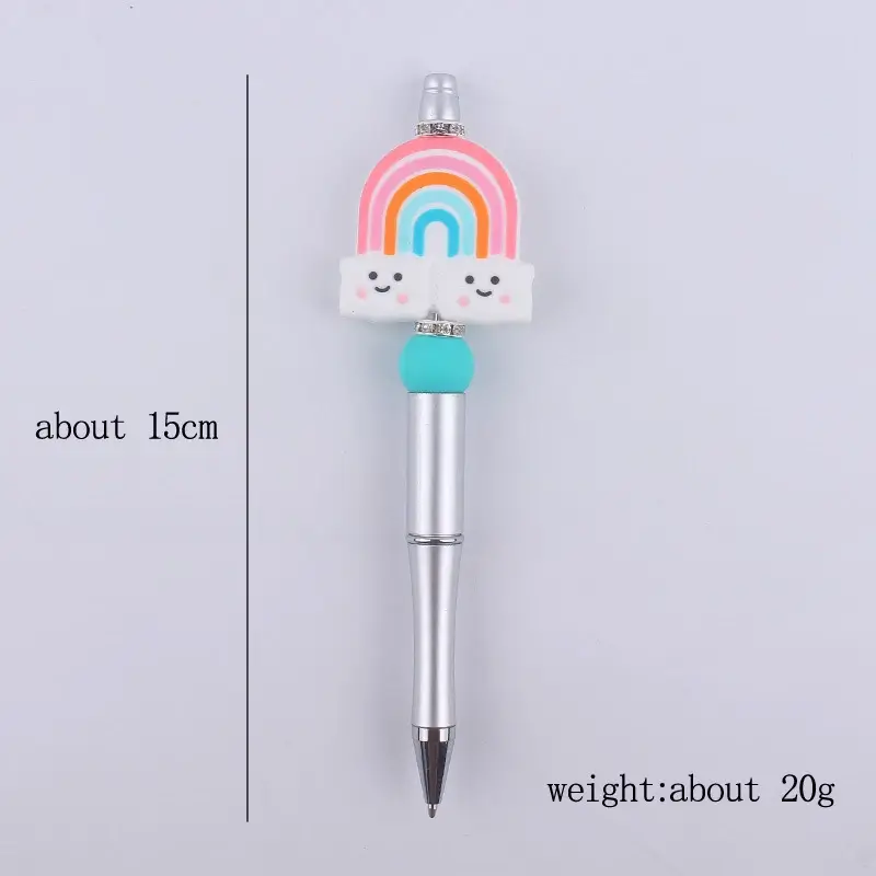 Rainbow cloud silicone beaded pen size