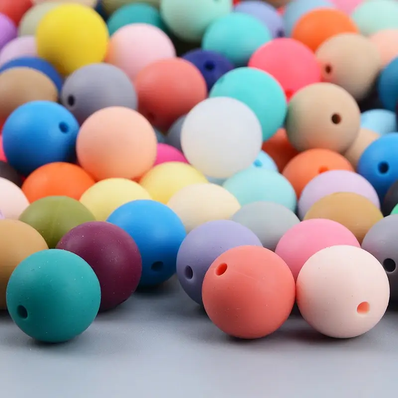 Candy colored silicone beads mix color