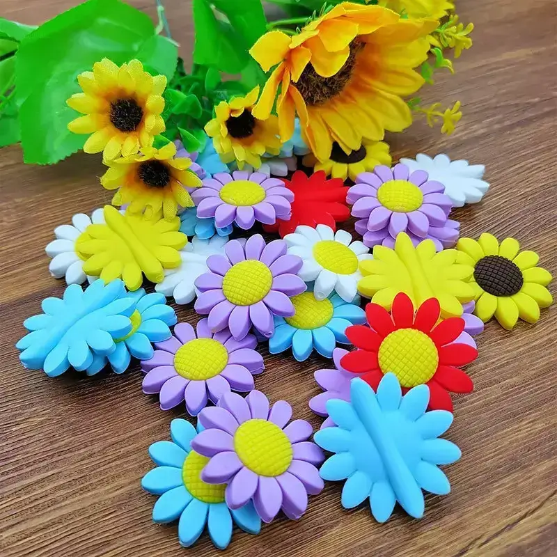 Colored Sunflower Focal Bead detail image